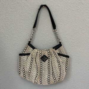 Simply Vera Vera Wang Black and White Chevron Shoulder Bag
